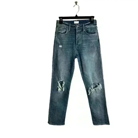 Mother the Tomcat Ankle in Helter Skelter Lightning Bolt Jeans - Size 26 - Picture 2 of 11